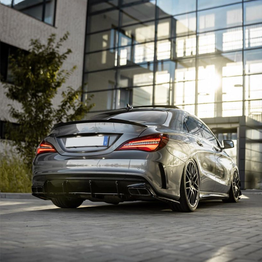 Gloss Black Rear Diffuser Extension for Mercedes Benz W117 CLA45 16-19 - Carbon Factory