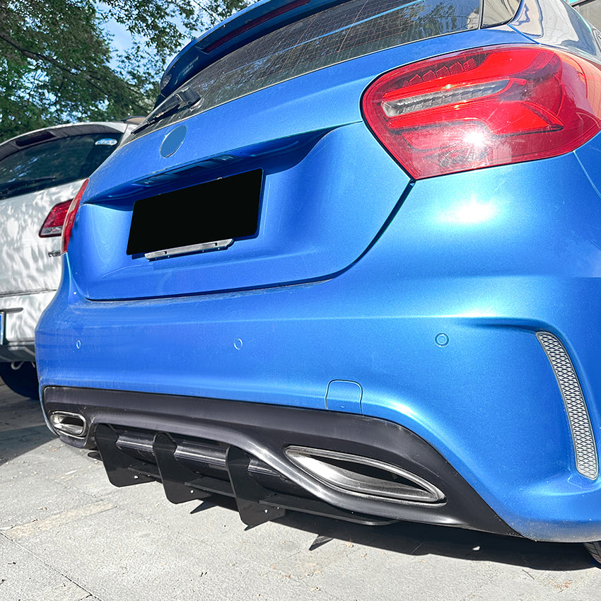 V Style Gloss Black Rear Diffuser for Mercedes Benz W176 A Class AMG 16-18 - Carbon Factory