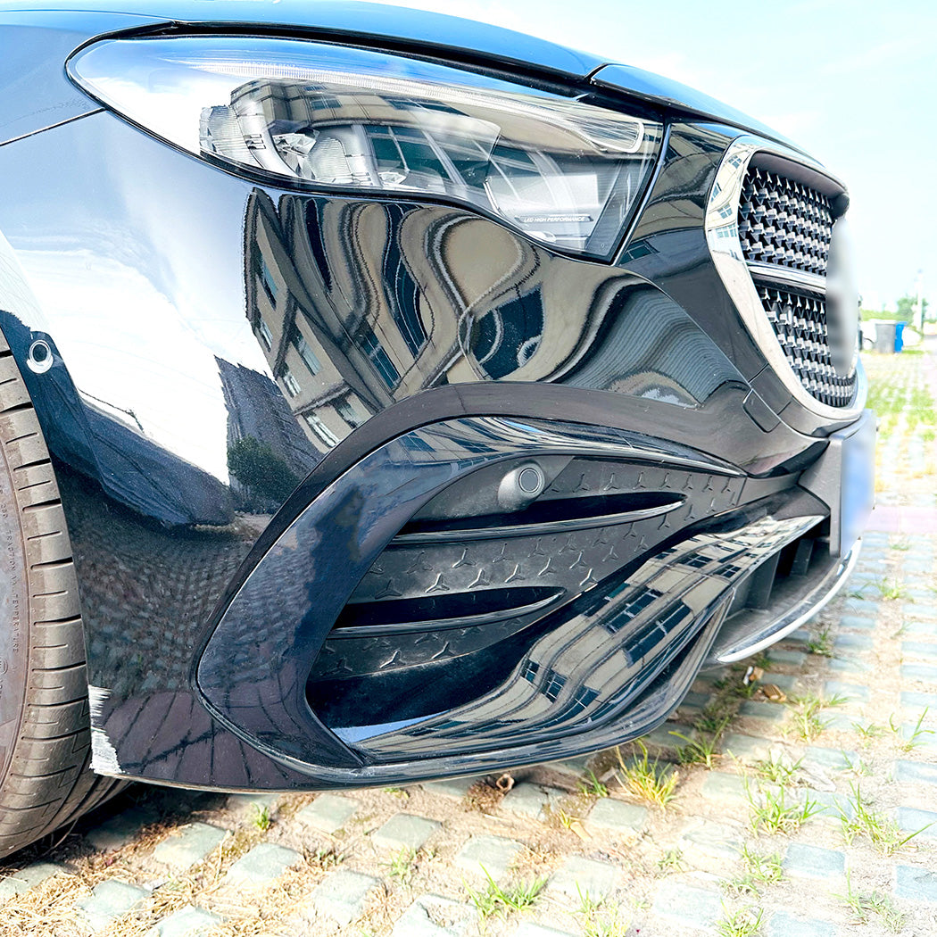 Gloss Black Front Bumper Trims for Mercedes Benz W214 E Class AMG 24-Present - Carbon Factory