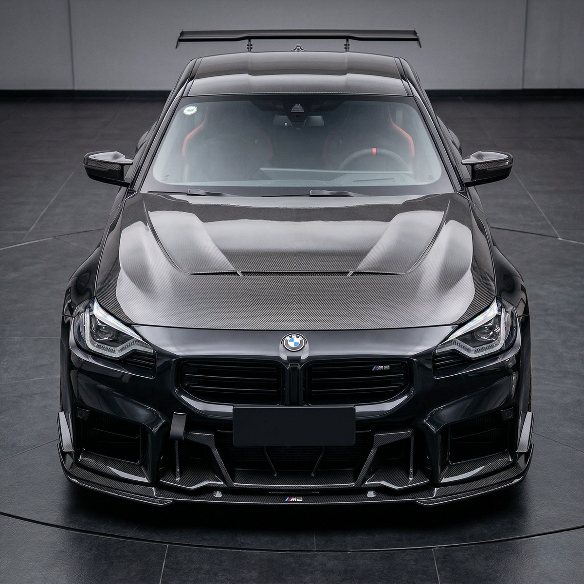 Pre-Preg Carbon fibre BMW G87 M2 G42 coupe B style bonnet, lightweight and aerodynamic, with sleek carbon fibre finish.