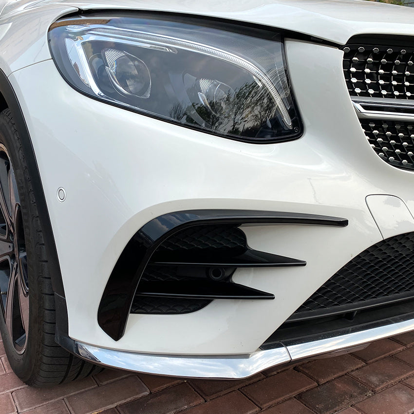 Gloss Black Front Side Trims for Mercedes Benz X253 C253 GLC 15-19