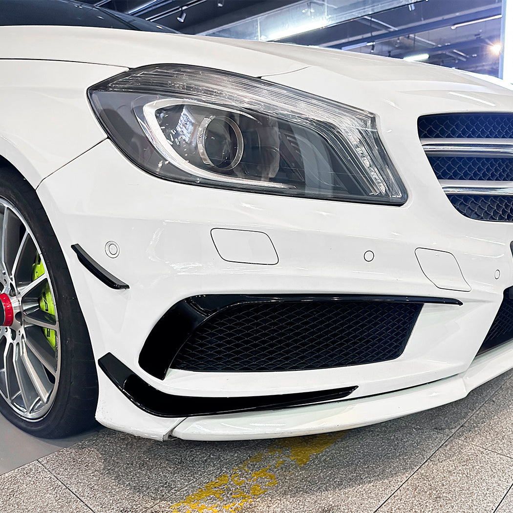 Gloss Black Front Canards set for Mercedes Benz W117 CLA AMG 13-15