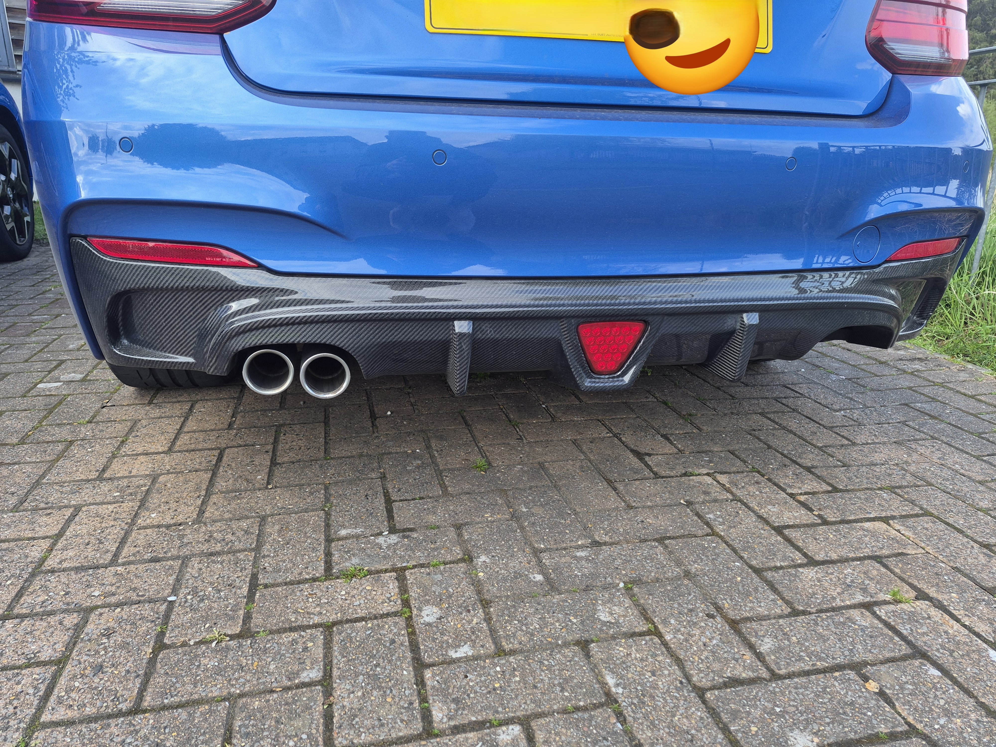 LED Style Carbon Fibre Rear Diffuser for BMW F22 2 Series M Sport 14-21 - Carbon Factory