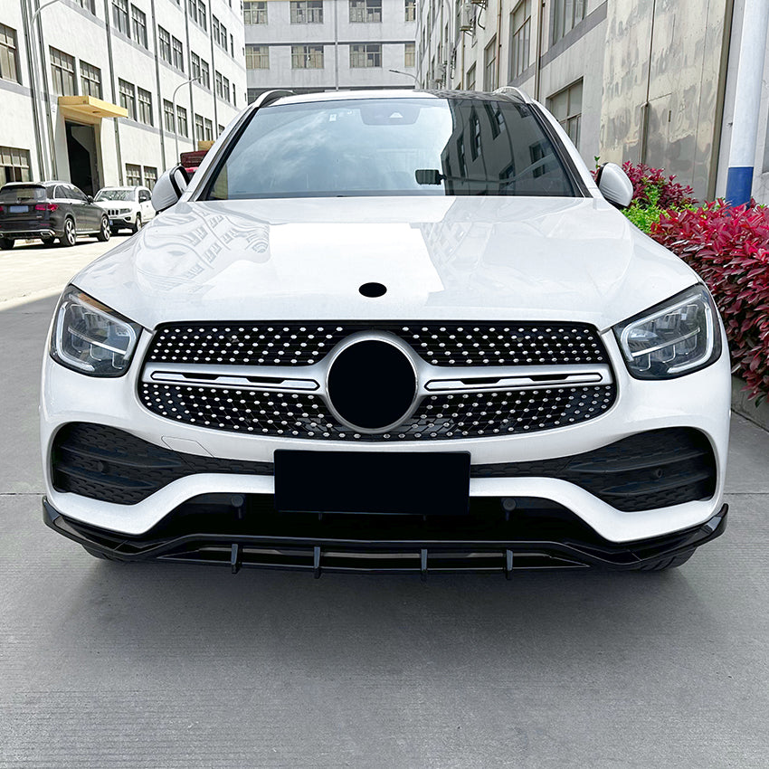 A Style Gloss Black Front Splitter for Mercedes Benz X253 C253 GLC 20-22