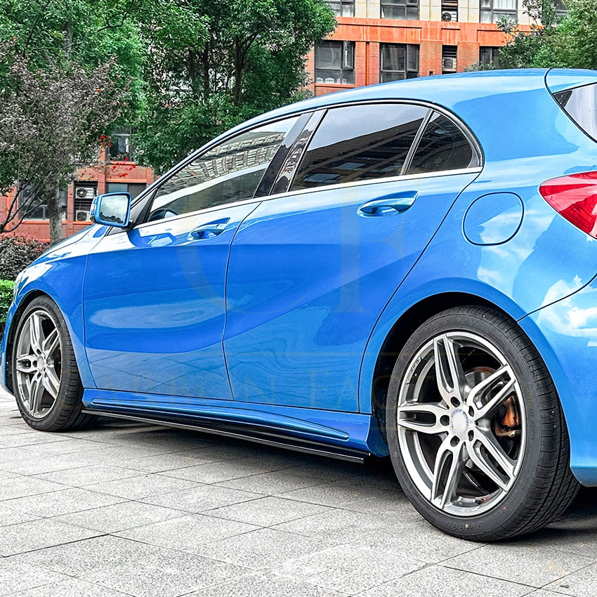 V Style Gloss Black Side Skirts for Mercedes Benz W176 A Class 13-18 - Carbon Factory