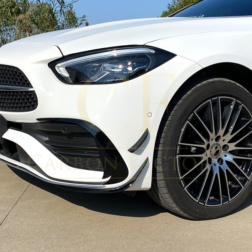 Gloss Black Front Canards for Mercedes Benz W206 C Class 22-Present - Carbon Factory