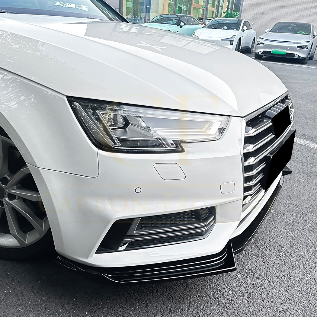 V Style Gloss Black Front Splitter for Audi A4 B9 S Line & S4 15-19 - Carbon Factory