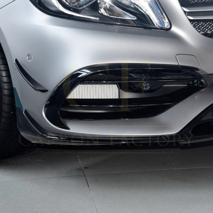 AMG Gloss Black Canards Winglets Splitter (9 Pieces) for Mercedes Benz W176 A Class 16-18 - Carbon Factory