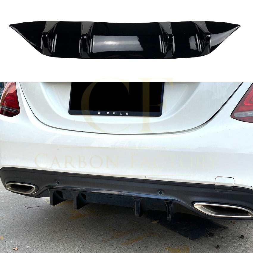 Gloss Black Rear Diffuser Extension for Mercedes Benz W205 C Class & C63 Saloon 15-21 - Carbon Factory