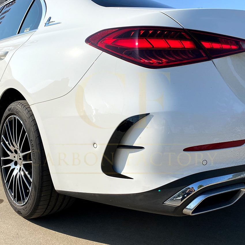 Style B Gloss Black Rear Bumper Trims for Mercedes Benz W206 C Class 22-Present (replacement) - Carbon Factory