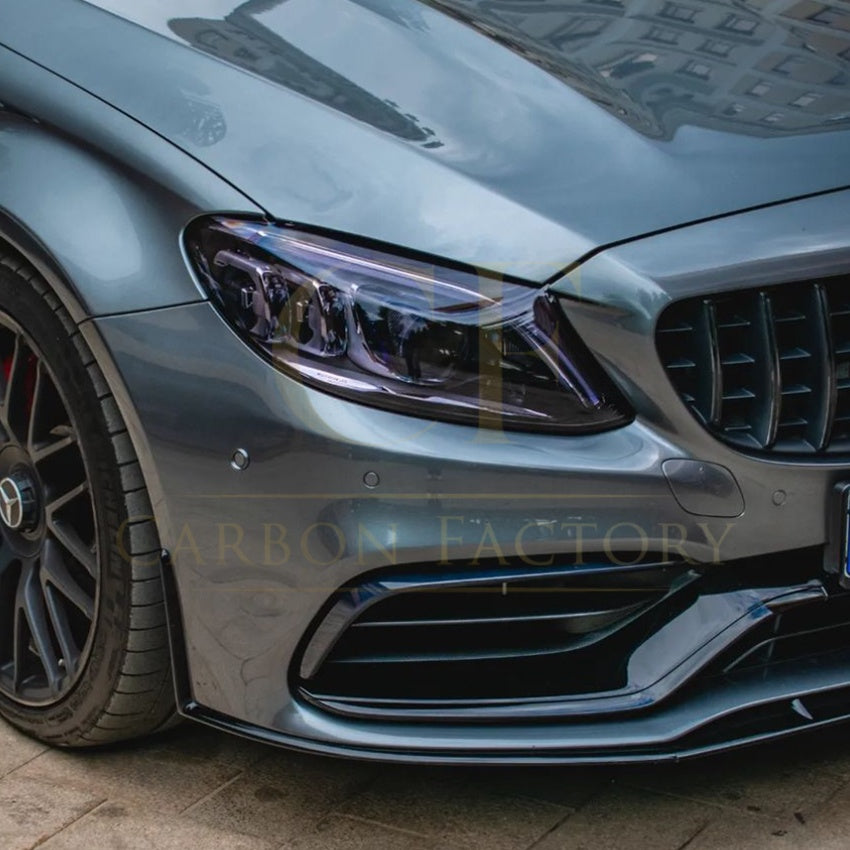 Brabus Style Gloss Black Front Splitter for Mercedes Benz W205 C63 15-22 - Carbon Factory