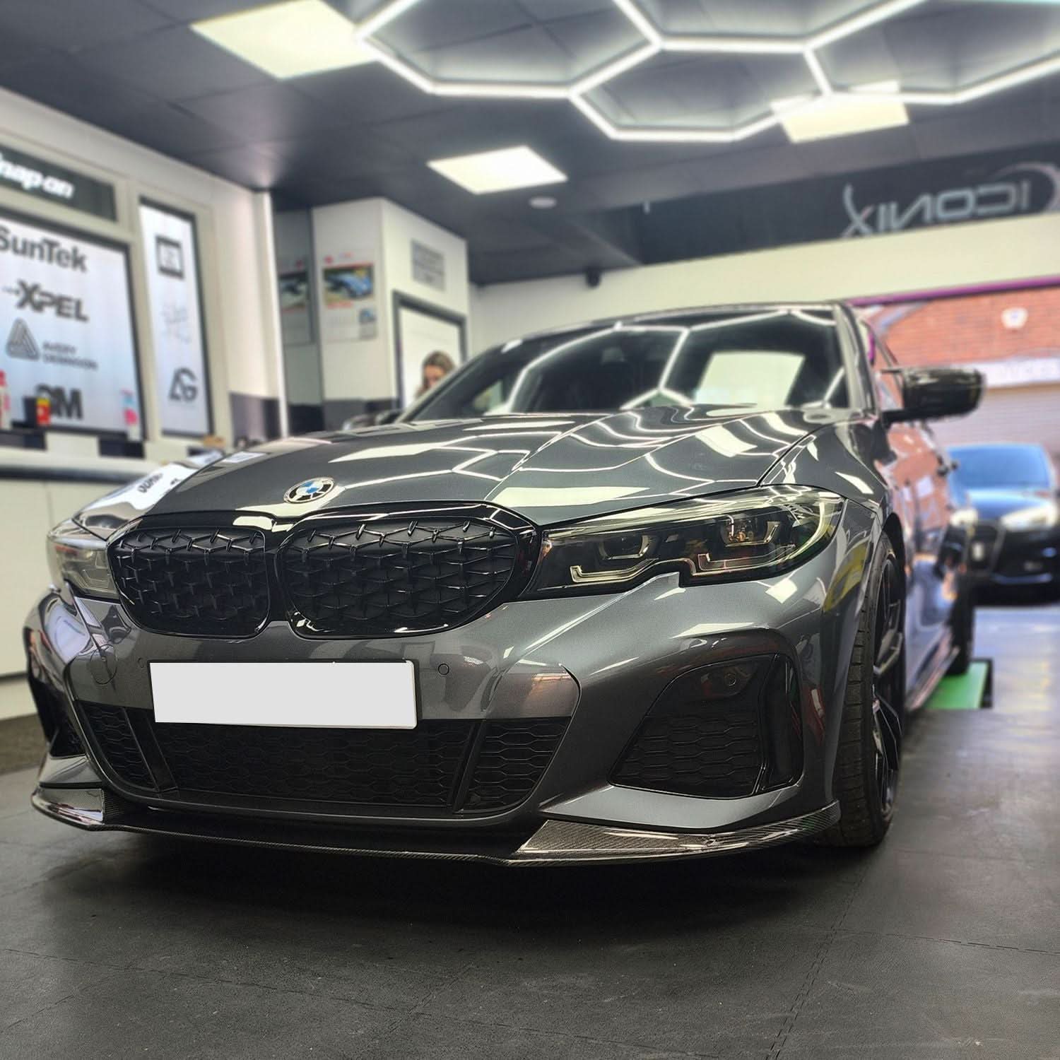 3D Style Carbon Fibre Front Splitter for BMW G20 G21 3 Series Pre-LCI M Sport 19-22 - Carbon Factory