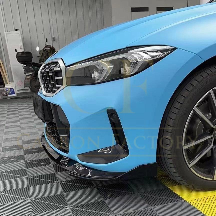 3D Style Gloss Black Front Splitter for BMW 3 Series G20 G21 LCI 24-Present-Carbon Factory