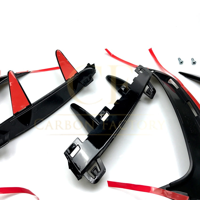 Gloss Black Rear Bumper Trims for Mercedes Benz W177 A Class Saloon 18-25 (Replacement) - Carbon Factory