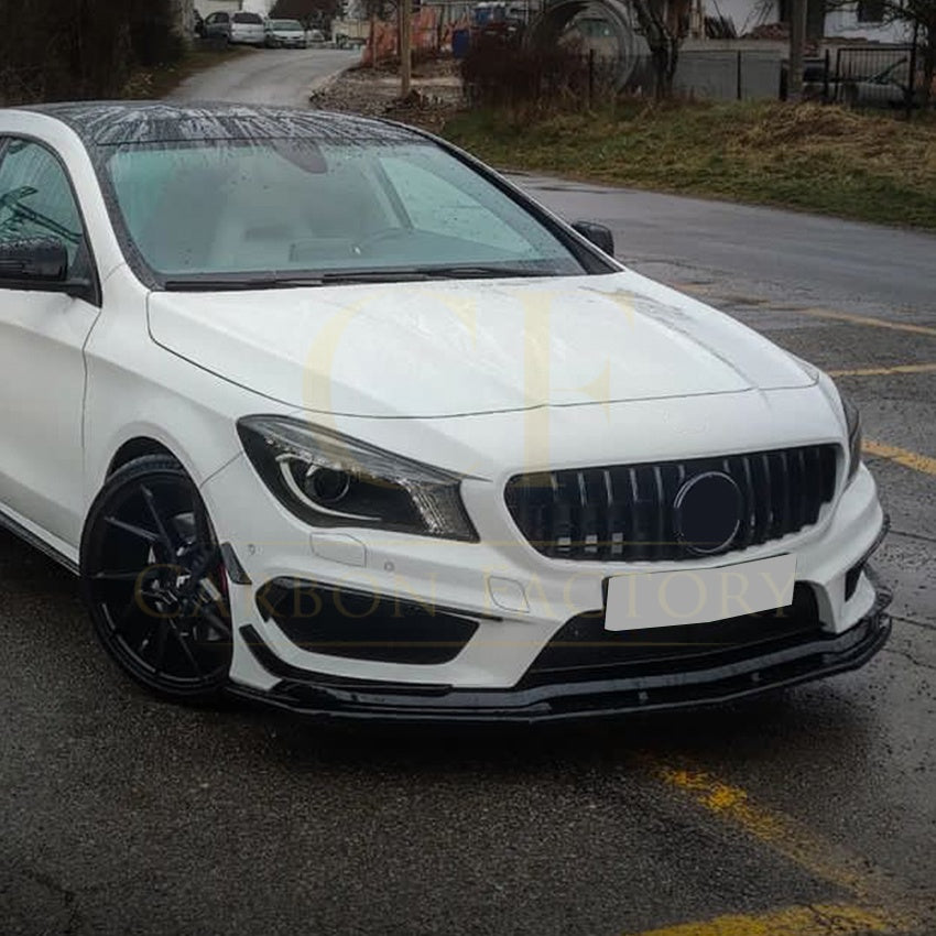 AMG Style Gloss Black Front Splitter for Mercedes Benz W117 CLA AMG 13-15 - Carbon Factory