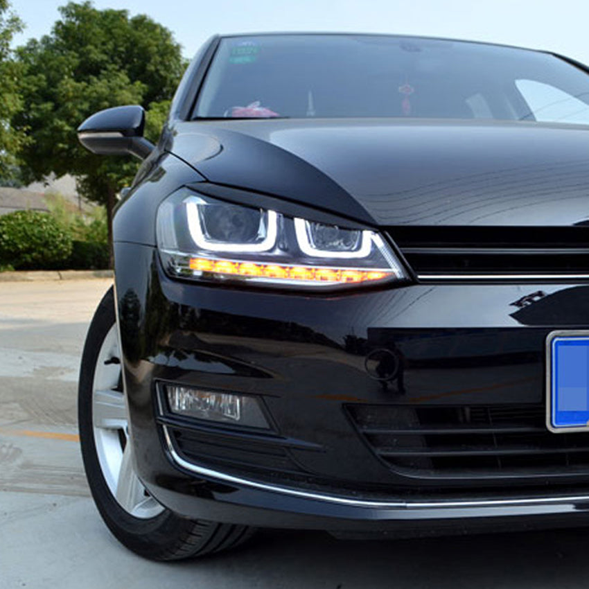 Gloss Black Headlight Trims for VW Golf MK7 inc GTI & R 14-20