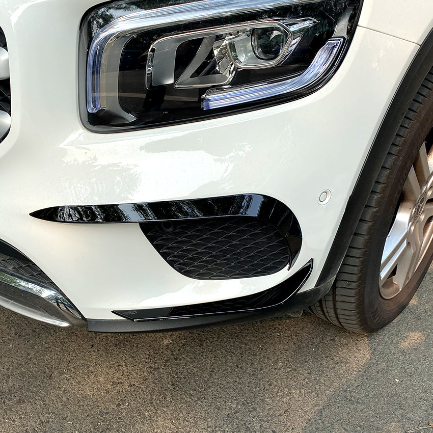 Gloss Black Front Canards for Mercedes Benz X247 GLB 19-23