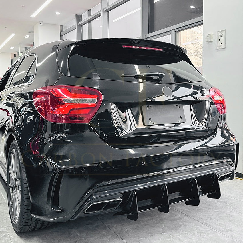 V Style Gloss Black Rear Diffuser for Mercedes Benz W176 A45 13-18 - Carbon Factory