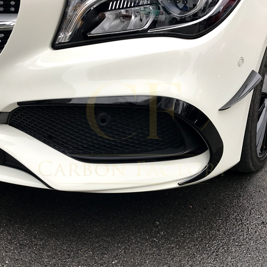 Gloss Black Front Canards (4 pcs) for Mercedes Benz W117 CLA AMG 16-19 - Carbon Factory