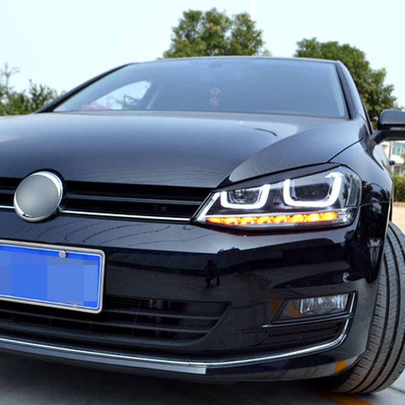 Gloss Black Headlight Trims for VW Golf MK7 inc GTI & R 14-20