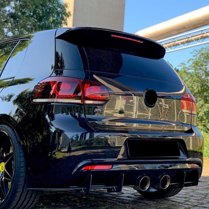 V Style Gloss Black Diffuser for VW Golf MK6 R 08-12