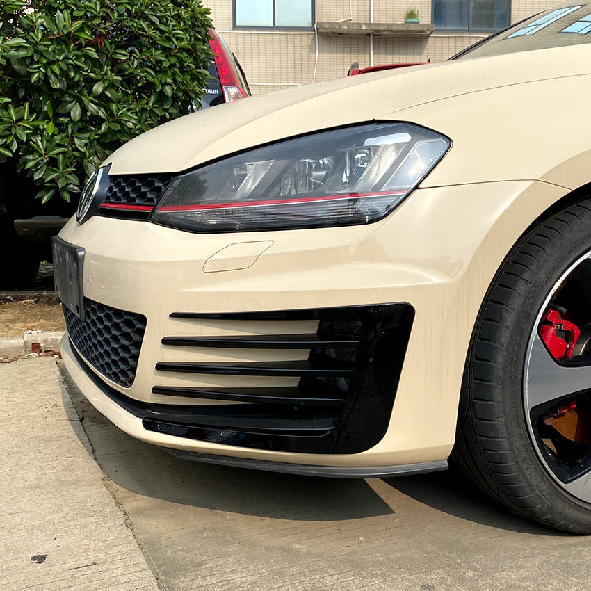 V Style Gloss Black Front Bumper Trims for VW Golf MK7 GTI 14-16