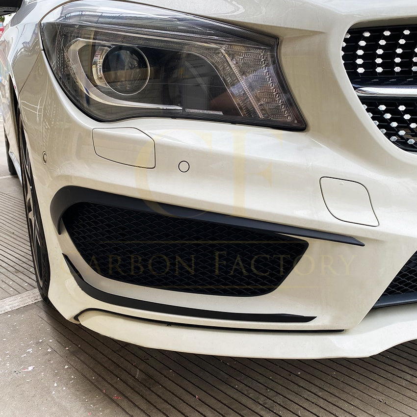 Gloss Black Front Canards (bottom) for Mercedes Benz W117 CLA AMG 13-15 - Carbon Factory