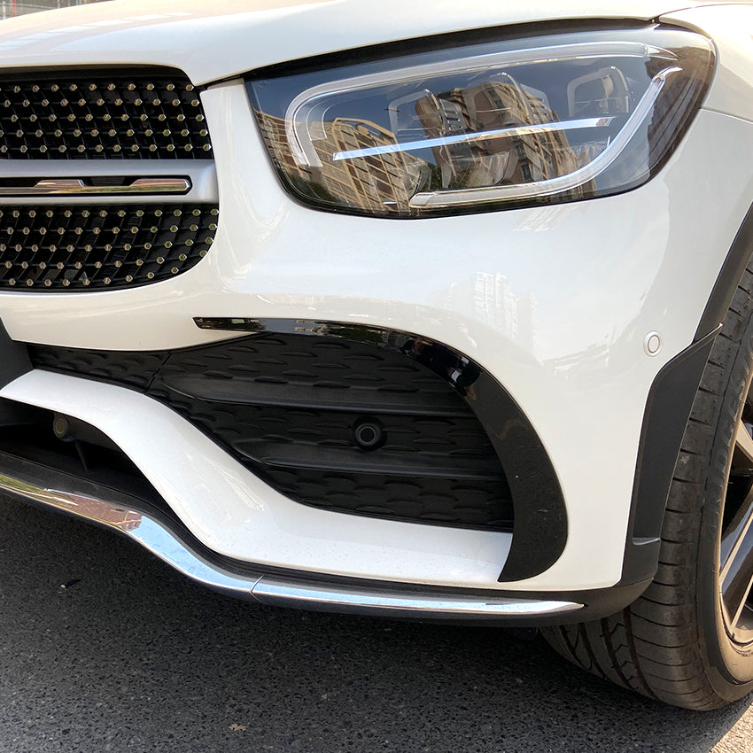 Gloss Black Front Canards for Mercedes Benz X253 C253 GLC 20-22