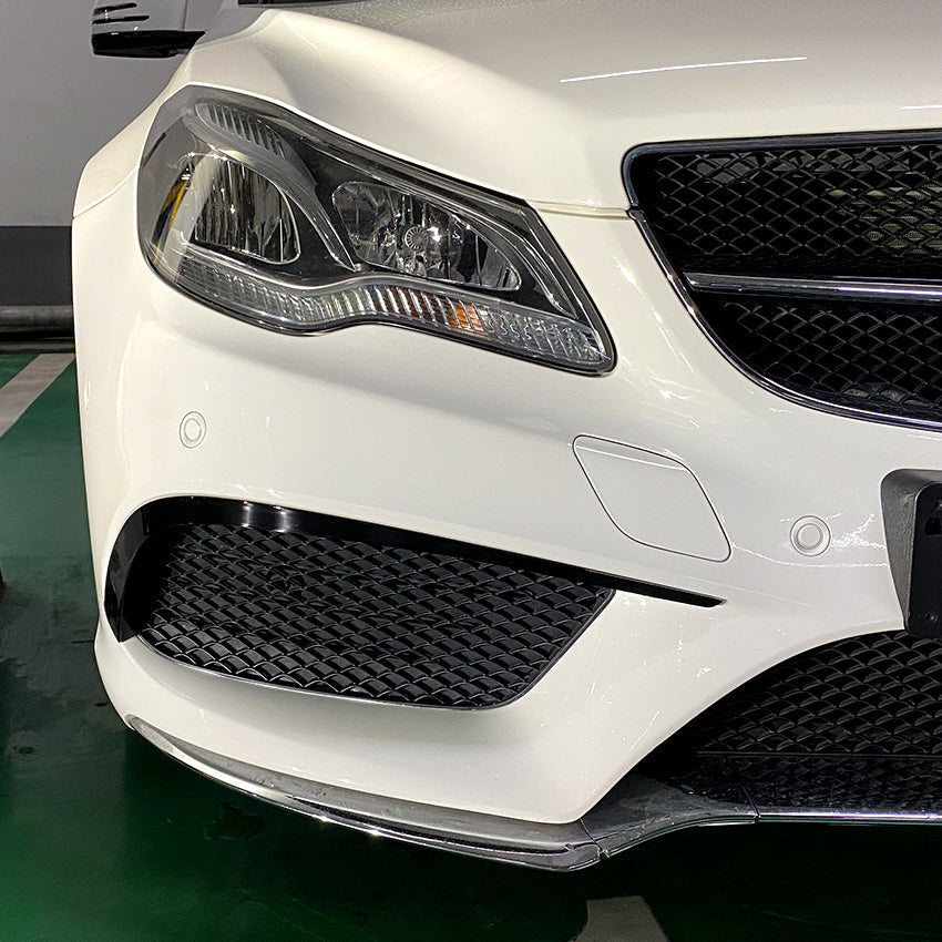 Gloss Black Front Canards for Mercedes Benz C207 E Class Coupe AMG 13-17 - Carbon Factory