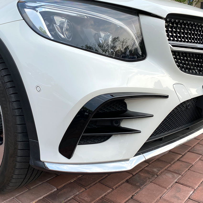 Gloss Black Front Canards for Mercedes Benz X253 C253 GLC 15-19