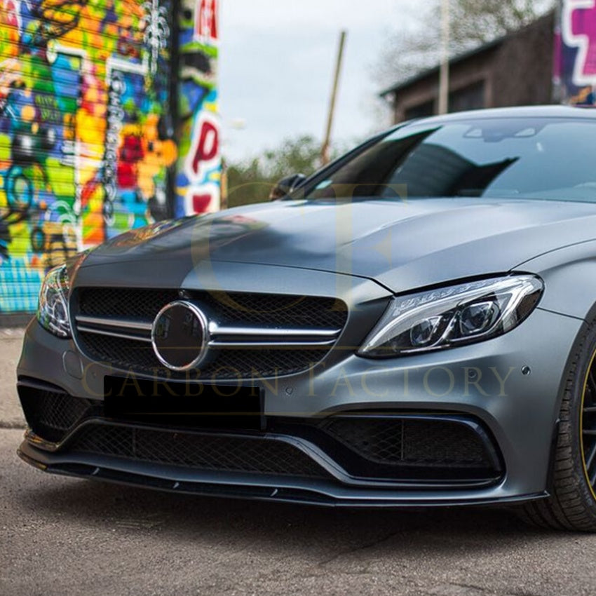Brabus Style Gloss Black Front Splitter for Mercedes Benz W205 C63 15-22 - Carbon Factory