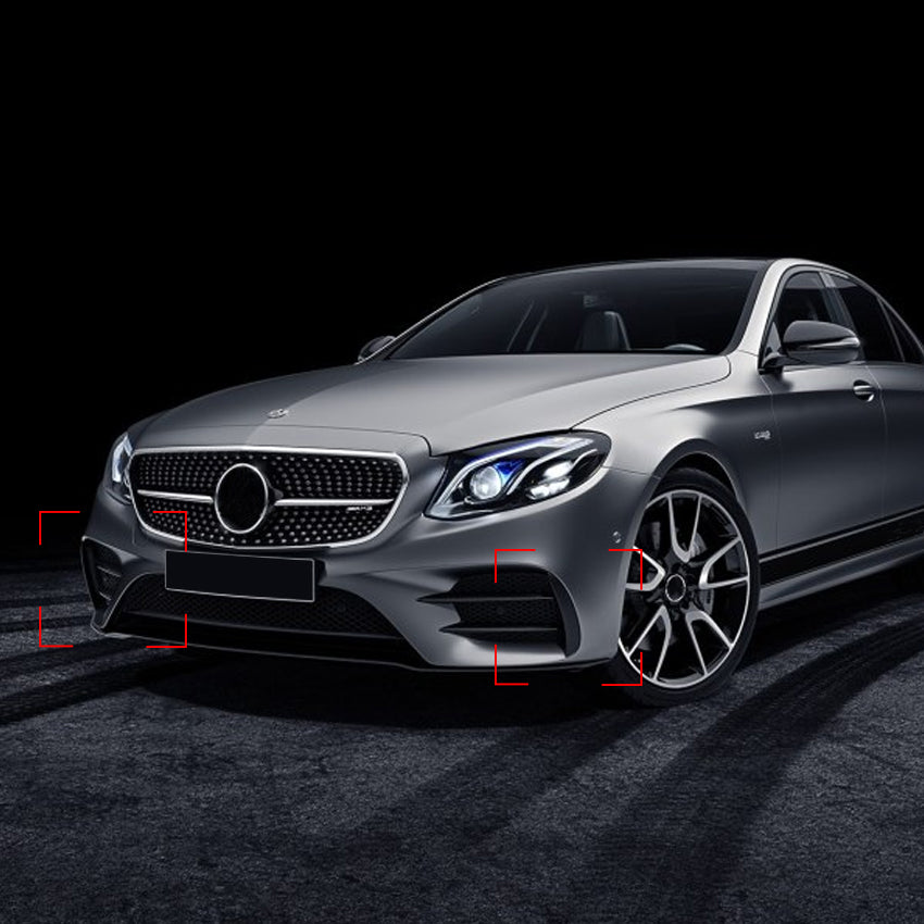 Gloss Black Front Bumper Trims for Mercedes Benz W213 C238 E Class AMG 16-20 - Carbon Factory