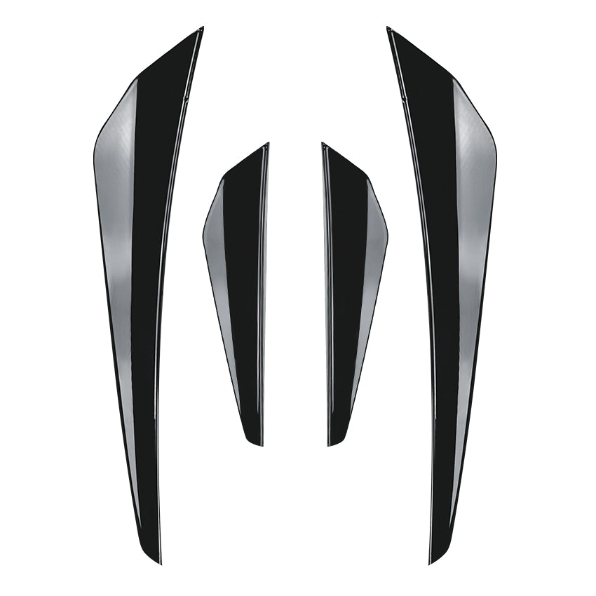 V Style Gloss Black Front Canards for VW Golf MK8 Standard GTI R Line GTD GTE 20-23