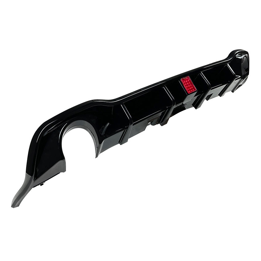 LED Style Gloss Black Rear Diffuser for VW Golf MK8 GTI & R Line 20-23