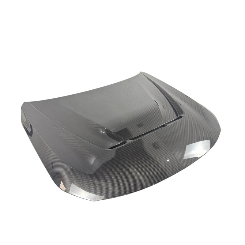 Pre-Preg Carbon fiber bonnet for BMW G87 M2 G42 Coupe, showcasing sleek, lightweight carbon fiber design for performance and style.