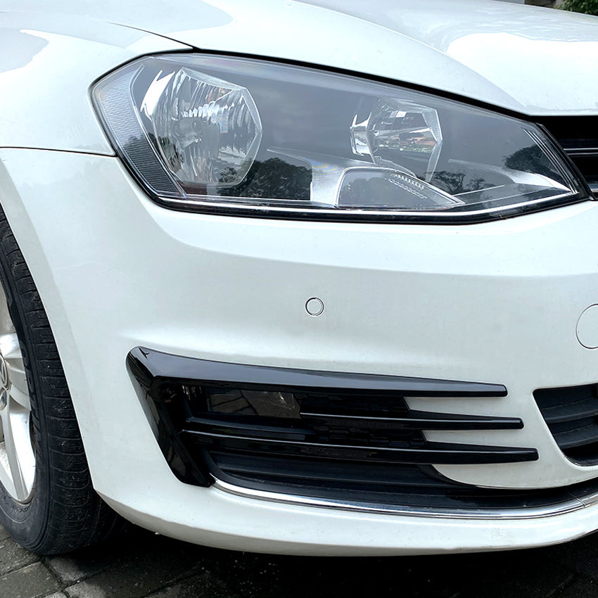 V Style Gloss Black Front Canards for VW Golf MK7 14-16