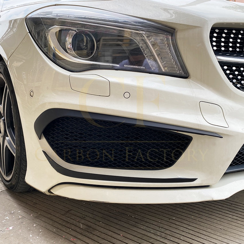 Gloss Black Front Canards (bottom) for Mercedes Benz W117 CLA AMG 13-15 - Carbon Factory
