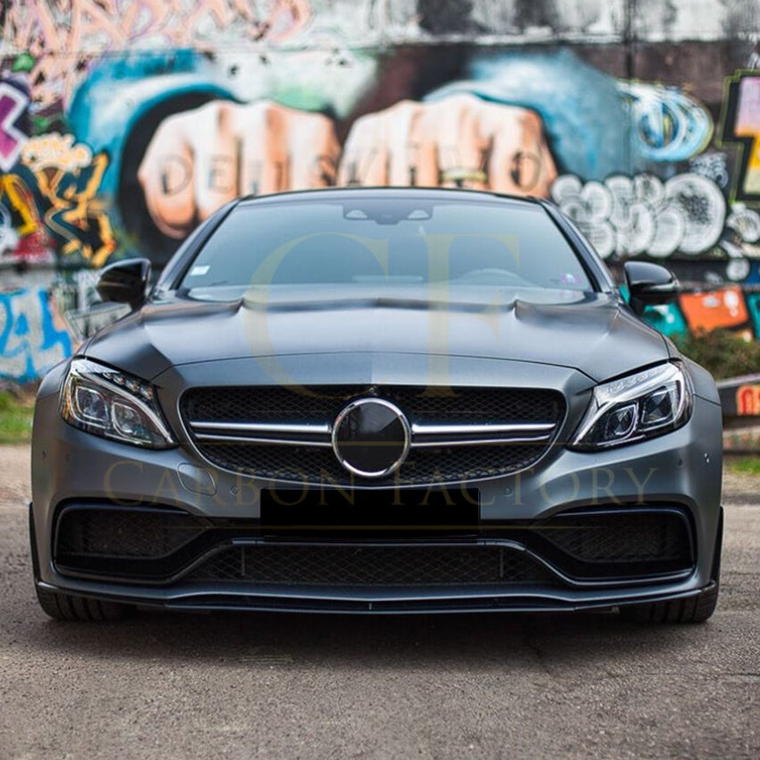 Brabus Style Gloss Black Front Splitter for Mercedes Benz W205 C63 15-22 - Carbon Factory