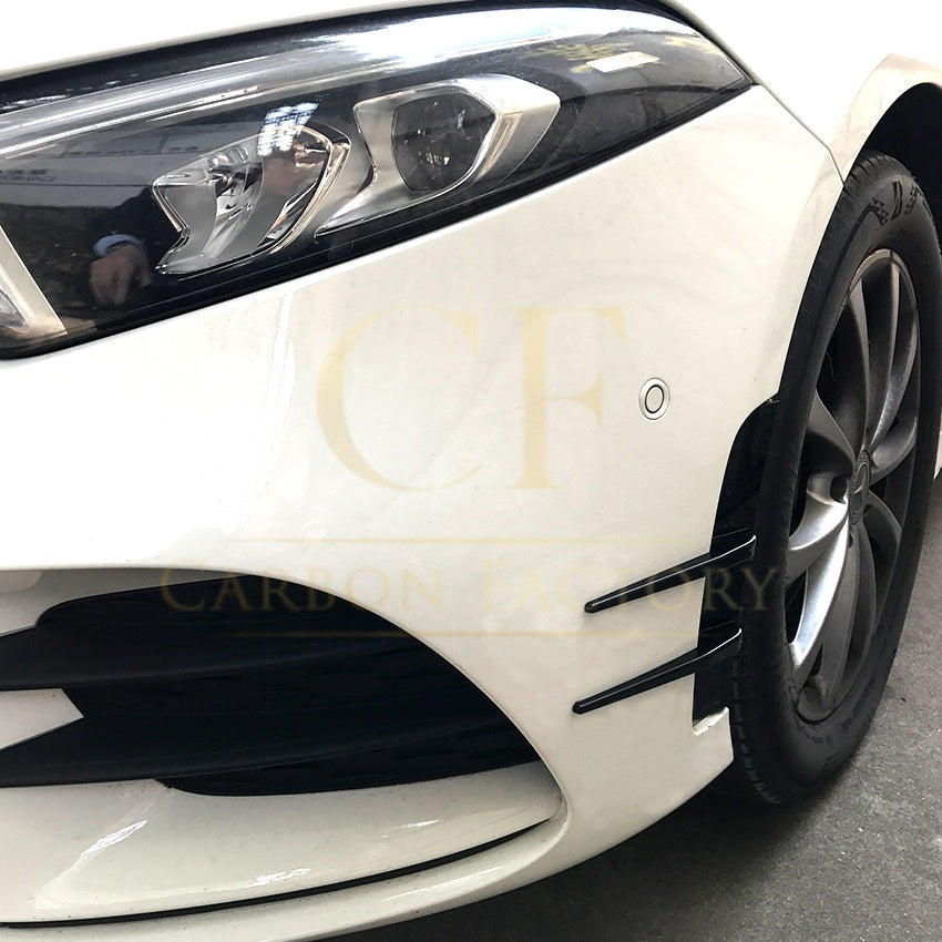 Type 2 Gloss Black Front Canards for Mercedes Benz W177 A Class AMG & A35 18-22 - Carbon Factory