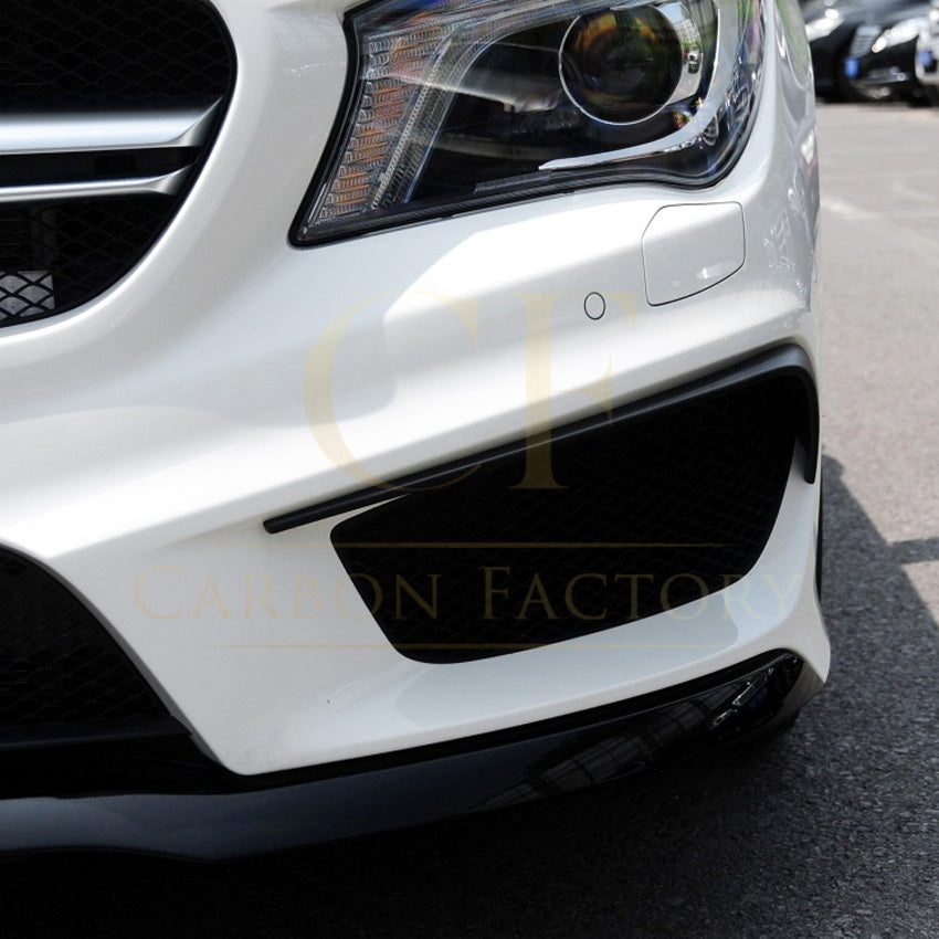 Gloss Black Front Canards (top) for Mercedes Benz W117 CLA AMG 13-15 - Carbon Factory