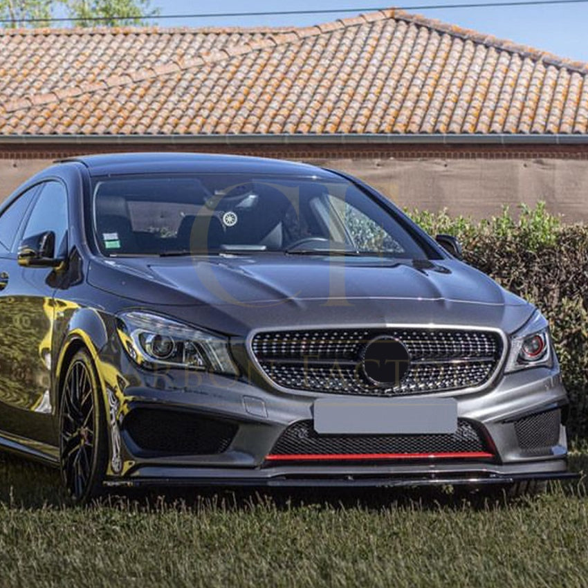 AMG Style Gloss Black Front Splitter for Mercedes Benz W117 CLA AMG 13-15 - Carbon Factory