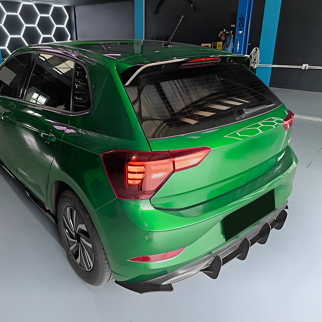 V Style Gloss Black Diffuser for VW Polo MK6.5 Standard model 22-26