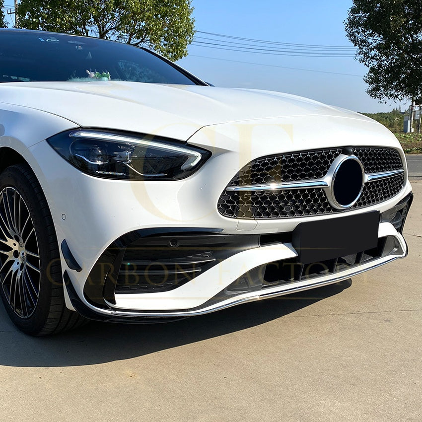 Gloss Black Front Canards for Mercedes Benz W206 C Class 22-Present - Carbon Factory
