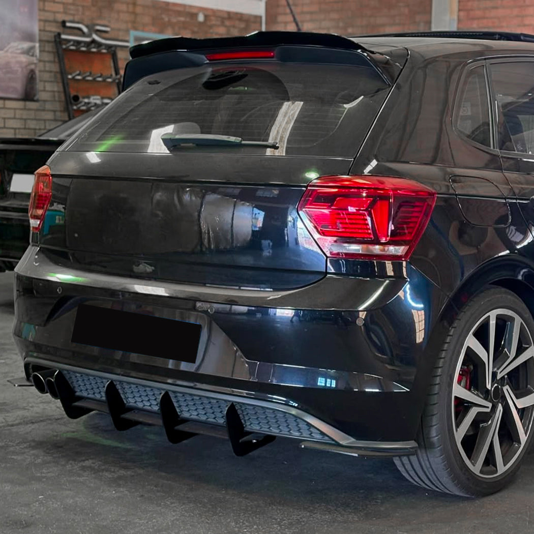 V Style Gloss Black Diffuser for VW Polo MK6 GTI 18-21
