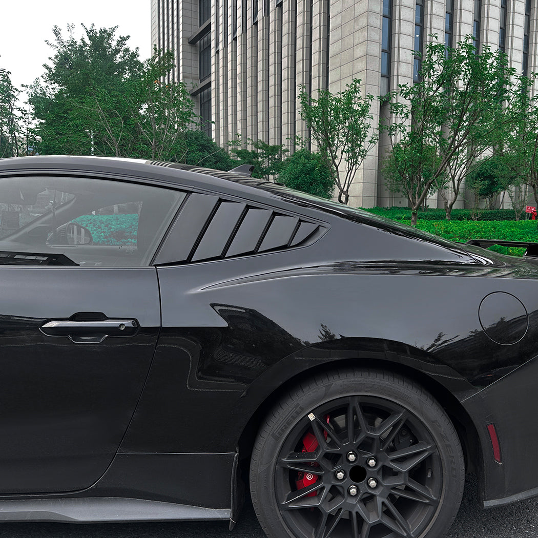 Gloss Black Window Louvers for Ford Mustang S650 MK7 24-Present
