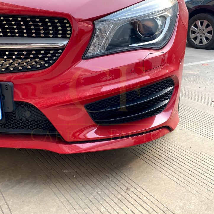 Gloss Black Front Side Grilles for Mercedes Benz W117 CLA AMG 13-15 - Carbon Factory
