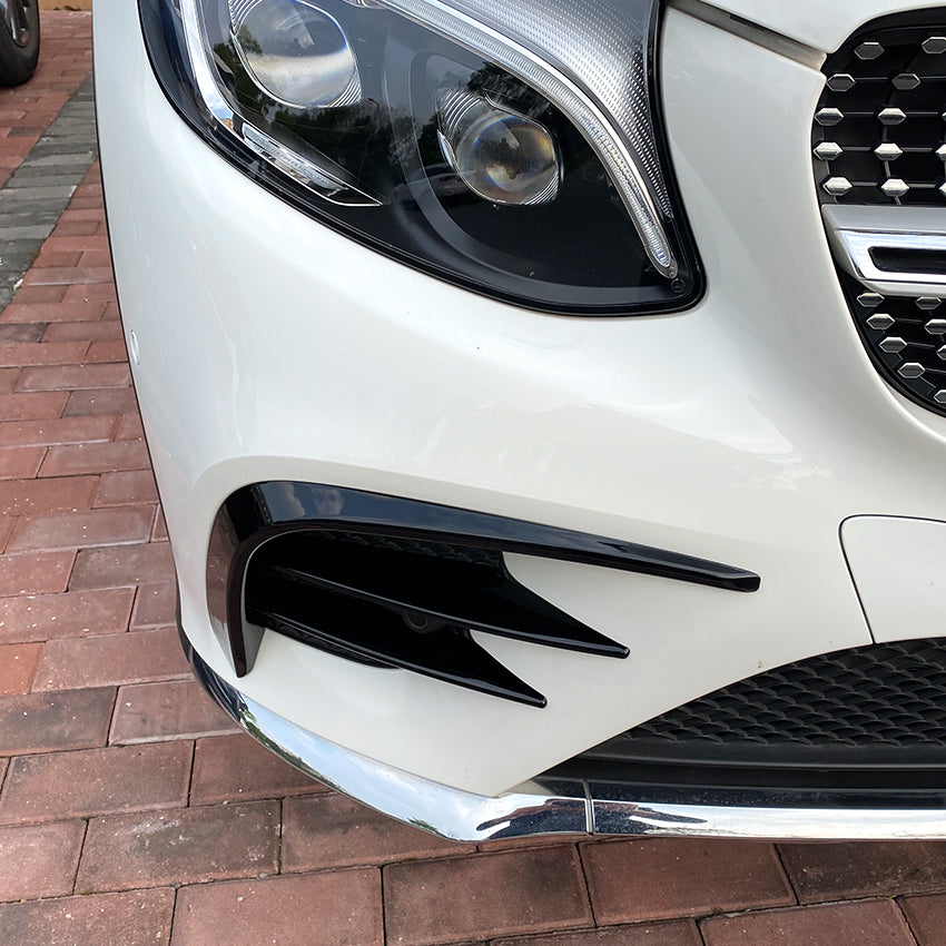 Gloss Black Front Canards for Mercedes Benz X253 C253 GLC 15-19