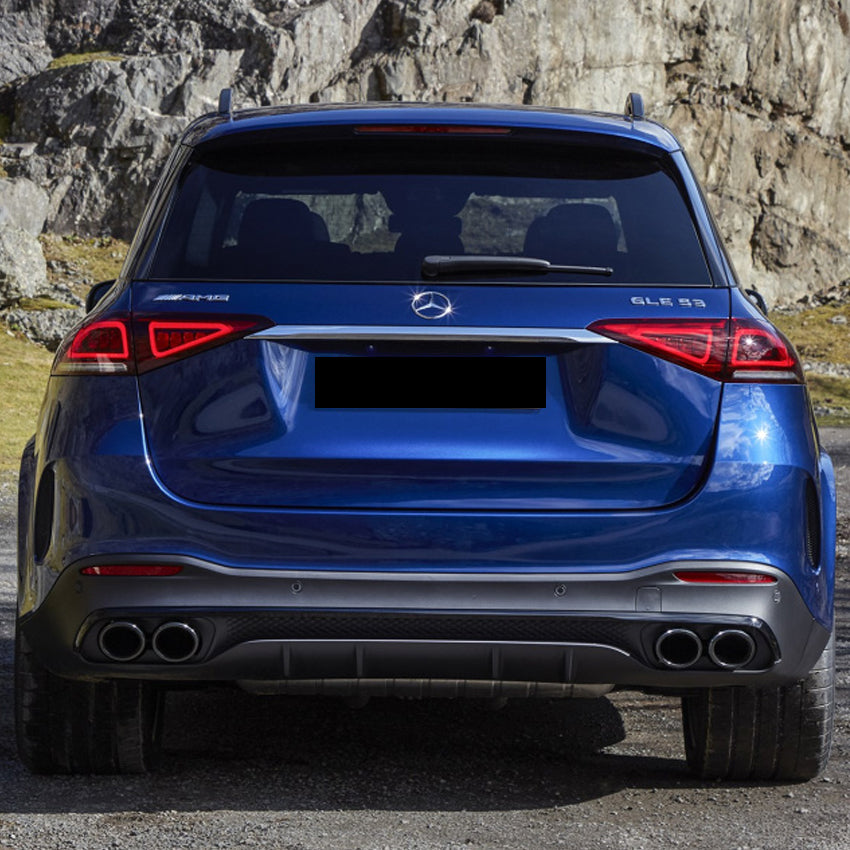 GLE53 Style Gloss Diffuser with exhaust tips for Mercedes Benz W167 GLE SUV 19-26