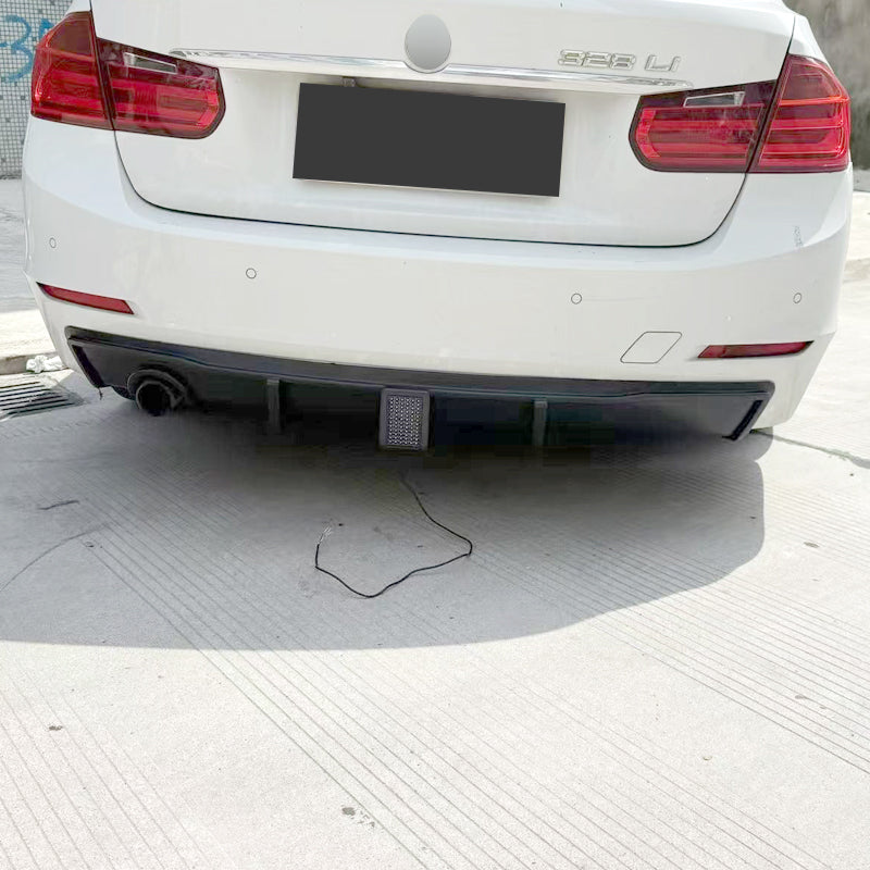 LED 1 Gloss Black Rear Diffuser Single Exhaust for BMW F30 F31 3 Series Standard model 12-19