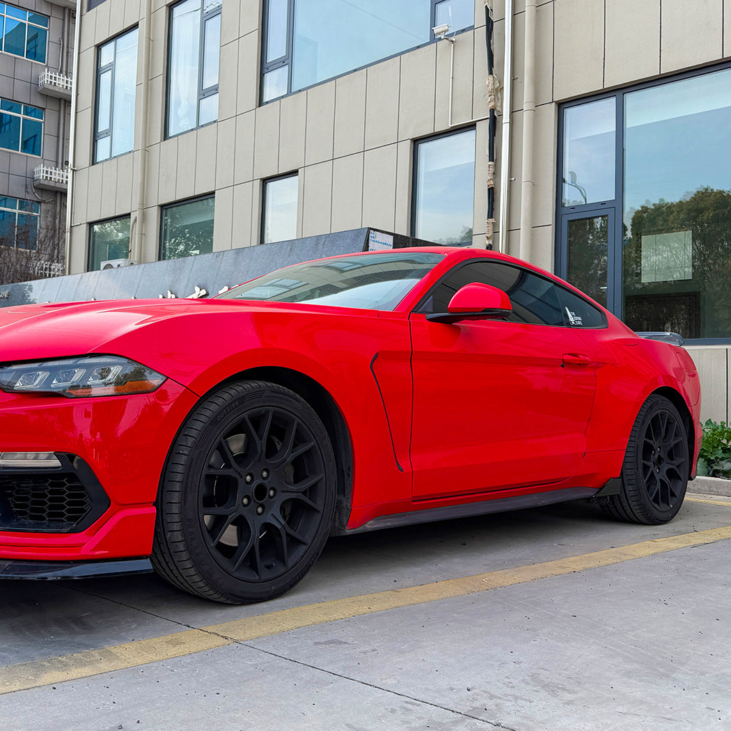 Gloss Black Side Skirts for Ford Mustang S550 MK6 MK6.5 15-23